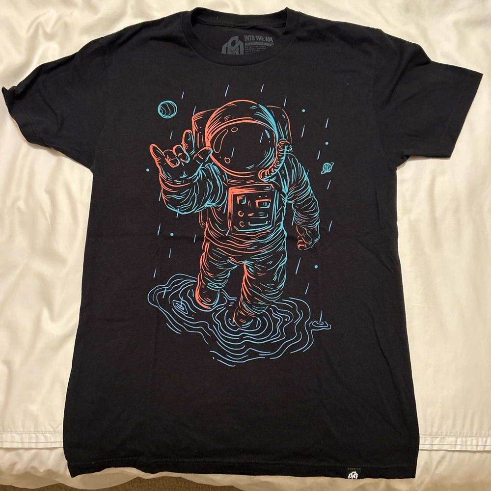 Black and Red Astronaut Short Sleeve Tee
